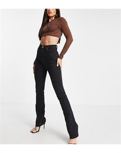 Черные расклешенные джинсы стрейч с завышенной талией в стиле 70 х ASOS DESIGN Tall Asos tall
