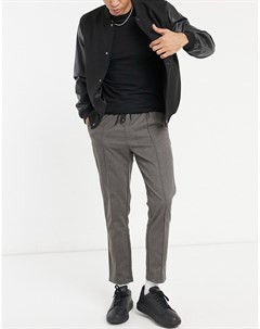 Узкие серые брюки с эластичным поясом Asos design