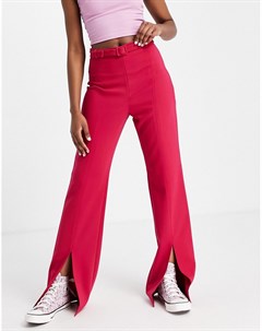 Розовые классические брюки от комплекта с завышенной талией и разрезами спереди French connection