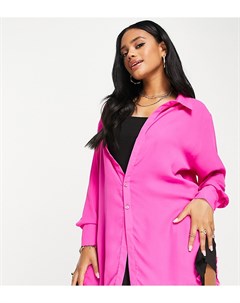 Полупрозрачное платье рубашка розового цвета с необработанным низом Asyou