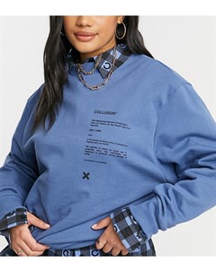 Oversized футболка голубого цвета с принтом от комплекта Unisex Collusion
