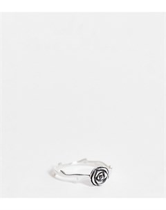 Кольцо из стерлингового серебра с дизайном в виде розы Asos design