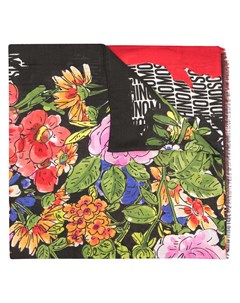 Платок с цветочным принтом и логотипом Moschino