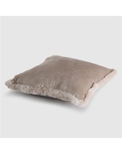 Декоративная подушка коричневая с оборкой 45х45 см Koopman
