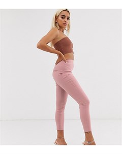 Розовые брюки скинни с завышенной талией ASOS DESIGN Petite Asos petite