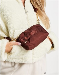 Бордовая сумка через плечо с ремешком с золотистой цепочкой Nike