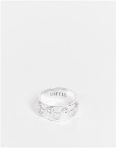Серебристое кольцо со змейкой и гравировкой на внутренней поверхности Wftw
