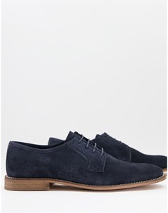 Темно синие замшевые туфли в стиле дерби на шнуровке Asos design