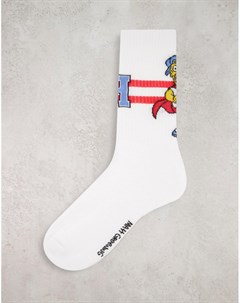 Спортивные носки в университетском стиле с принтом в виде Гомера Asos design