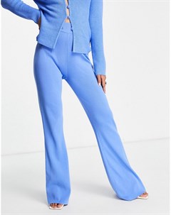 Голубые трикотажные брюки клеш от комплекта Asos design