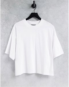 Белая футболка в стиле super oversized с разрезами по бокам Asos design