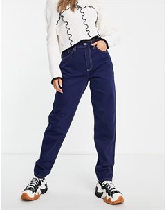 Темно синие свободные джинсы в винтажном стиле с контрастными строчками Asos design