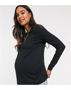 Черный лонгслив узкого кроя из органического хлопка ASOS DESIGN Maternity Ultimate Asos maternity