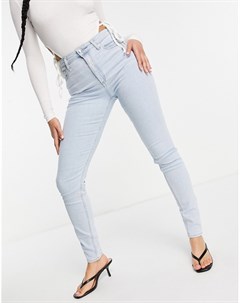 Светлые зауженные джинсы с завышенной талией Ridley Asos design