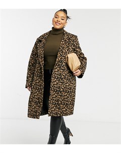 Классическое пальто с леопардовым принтом Wednesday's girl curve