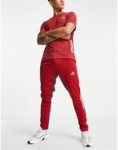 Красные спортивные джоггеры с 3 полосками adidas Training Adidas performance