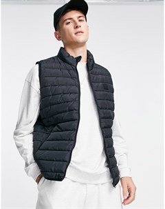 Дутый черный жилет Jack & jones