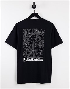 Черная футболка с графическим принтом на спине Latemar Napapijri