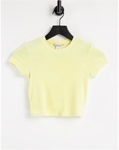 Желтая велюровая футболка от комплекта Выбирай и Комбинируй Jemma Monki