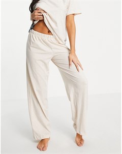 Кремовые пижамные брюки прямого кроя из трикотажа Выбирай и Комбинируй Asos design