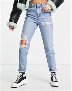 Выбеленные джинсы в винтажном стиле со рваной отделкой Topshop