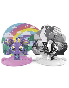 Игровой набор Зверек Зублс фиолетовая бабочка и бело черная лиса Zoobles