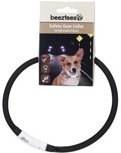 Ошейник для собак силиконовый светящийся с USB 70 х 1 см Черный Beeztees