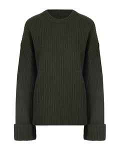 Темно зеленый шерстяной свитер Ganni