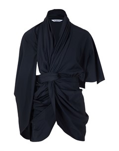 Черная асимметричная блузка Balenciaga