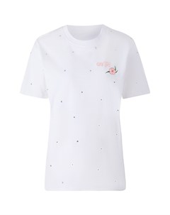 Белая футболка с вышивкой Alessandra rich