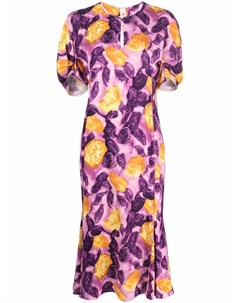 Платье с объемными рукавами и цветочным принтом Marni