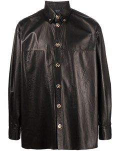 Кожаная рубашка на пуговицах Versace