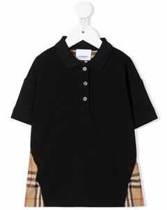 Топ с короткими рукавами и контрастной вставкой Burberry kids