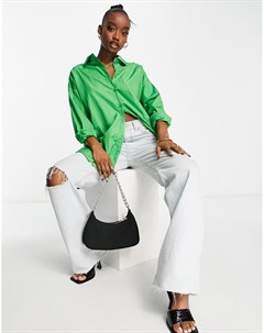 Ярко зеленая нейлоновая рубашка в стиле extreme oversized Missguided