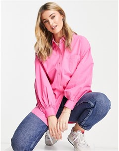 Розовая oversized рубашка из поплина Miss selfridge