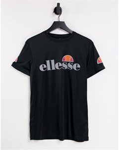 Черная футболка со светоотражающим логотипом Pozzio Ellesse
