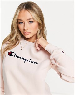 Розовый свитшот с большим логотипом Champion