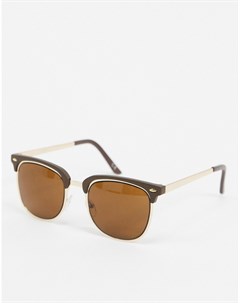 Солнцезащитные очки в стиле с 70 х с коричневыми стеклами Asos design