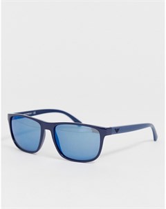 Синие квадратные солнцезащитные очки Emporio armani