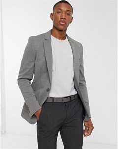 Серый супероблегающий пиджак из пике Asos design