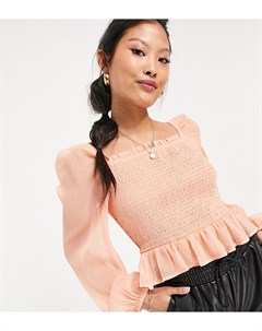 Присборенная блузка розового цвета ASOS DESIGN Tall Miss selfridge
