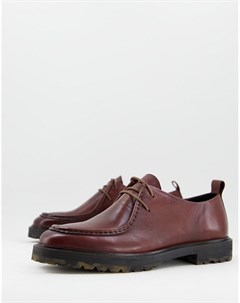 Светло коричневые кожаные ботинки с камуфляжным принтом на подошве и вставкой спереди James Walk london