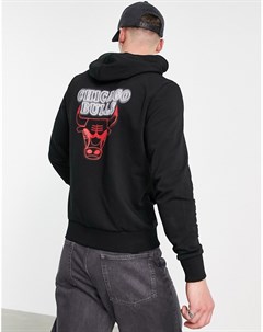 Черный худи с неоновым принтом Chicago Bulls New era