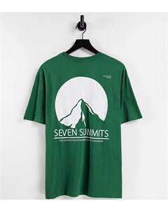 Зеленая oversized футболка с принтом горы на спине эксклюзивно для ASOS Only & sons