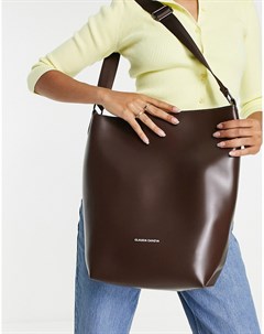 Большая шоколадно коричневая сумка ведро Claudia canova