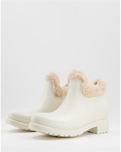 Кремовые непромокаемые ботинки челси на подкладке из искусственной овчины Gold Coast Asos design