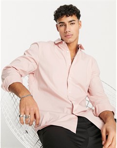 Светло розовая рубашка классического кроя Asos design