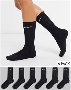 Набор из 6 пар черных носков с логотипом галочкой Nike