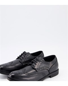 Черные броги в строгом стиле на шнуровке для широкой стопы Truffle collection