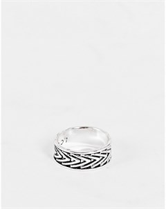 Серебристое кольцо с отделкой в виде стрел Icon brand